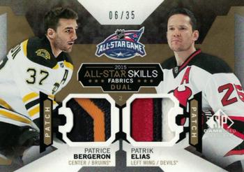 2015-16 SP Game Used - 2015 All-Star Fabrics Duals Dual Patch #AS2-15 Patrice Bergeron / Patrik Elias Front