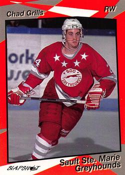 1993-94 Slapshot Sault Ste. Marie Greyhounds (OHL) #22 Chad Grills Front