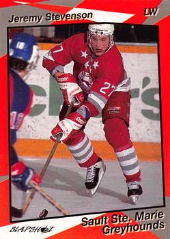 1993-94 Slapshot Sault Ste. Marie Greyhounds (OHL) #25 Jeremy Stevenson Front