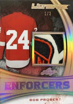 2015 Leaf Ultimate - Ultimate Enforcers Patch Gold Spectrum #UEP-01 Bob Probert Front