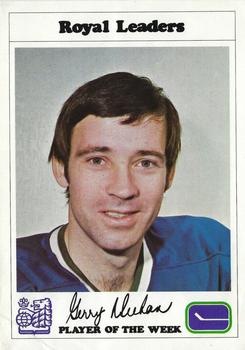 1974-75 Royal Bank Vancouver Canucks #NNO Gerry Meehan Front