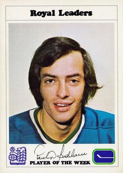 1974-75 Royal Bank Vancouver Canucks #NNO Paulin Bordeleau Front