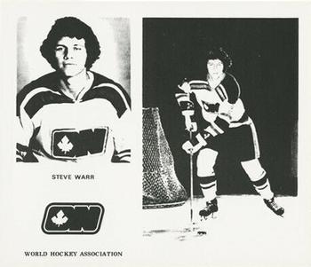 1972-73 Ottawa Nationals (WHA) #NNO Steve Warr Front