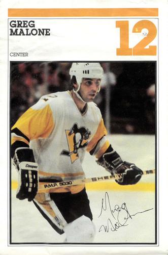 1982-83 Heinz Pittsburgh Penguins Photo-Pak Night SGA 6x9 #NNO Randy Carlyle / Greg Malone Back