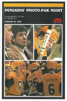 1983-84 Heinz Pittsburgh Penguins Photo-Pak Night SGA #NNO Front Cover / Michel Dion Front