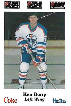 1984-85 Nova Scotia Oilers (AHL) Police #8 Ken Berry Front