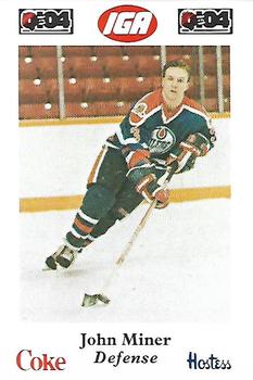 1985-86 Nova Scotia Oilers (AHL) Police #14 John Miner Front