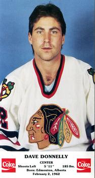 1986-87 Coca-Cola Chicago Blackhawks #NNO Dave Donnelly Front