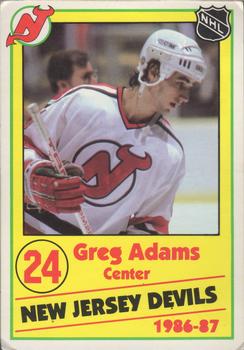 1986-87 New Jersey Devils Police #1 Greg Adams Front