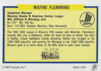 1991-92 Moncton Hawks (AHL) #NNO Wayne Flemming Back
