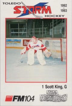 1992-93 Toledo Storm (ECHL) #8 Scott King Front