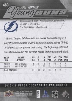 2015-16 Upper Deck - Silver Foilboard #483 Joel Vermin Back