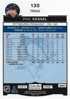 2015-16 O-Pee-Chee Platinum - Traxx #130 Phil Kessel Back