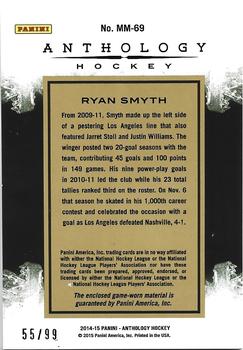 2015-16 Panini Anthology - Massive Materials Prime #MM-69 Ryan Smyth Back