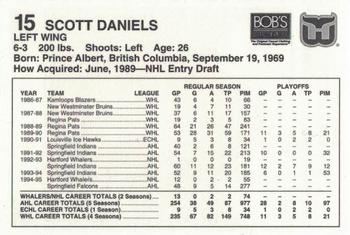 1995-96 Bob's Stores Hartford Whalers Kids Club #NNO Scott Daniels Back