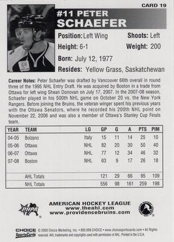 2008-09 Choice Providence Bruins (AHL) #19 Peter Schaefer Back