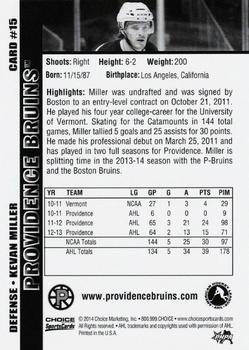 2013-14 Choice Providence Bruins (AHL) #15 Kevan Miller Back