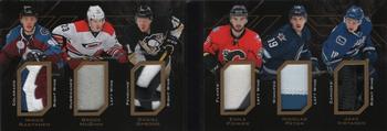 2015-16 Upper Deck Black - Sixes Relics Booklets Gold #6R-RC2 Mikko Rantanen / Brock McGinn / Daniel Sprong / Emile Poirier / Nicolas Petan / Jake Virtanen Front