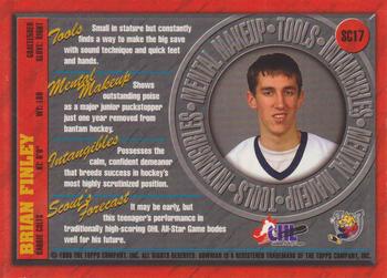 1998 Bowman CHL - Scout's Choice #SC17 Brian Finley Back