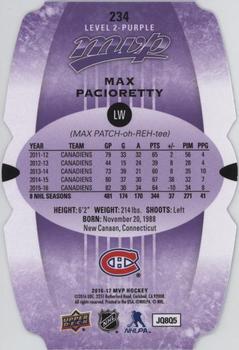 2016-17 Upper Deck MVP - Colors and Contours #234 Max Pacioretty Back