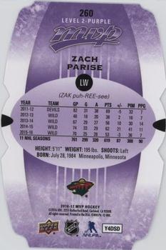 2016-17 Upper Deck MVP - Colors and Contours #260 Zach Parise Back