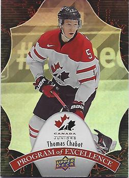 2016 Upper Deck Team Canada Juniors - Program of Excellence Rainbow Gold #POE-6 Thomas Chabot Front