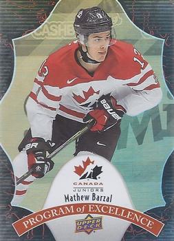 2016 Upper Deck Team Canada Juniors - Program of Excellence Rainbow Gold #POE-10 Mathew Barzal Front