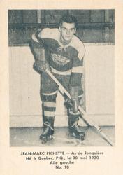 1951-52 Bedard & Donaldson (Lac St. Jean) SagSHL #10 Jean-Marc Pichette Front