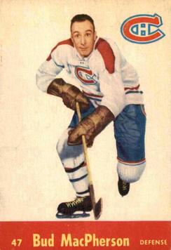 1955-56 Parkhurst Quaker Oats #47 Bud MacPherson Front