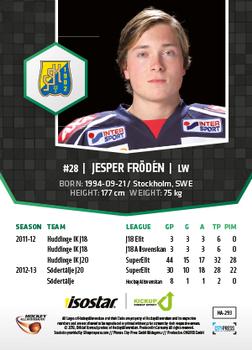 2013-14 HockeyAllsvenskan #HA-293 Jesper Fröden Back