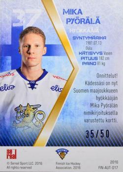 2016 Sereal Team Finland - Autographs #FIN-AUT-017 Mika Pyörälä Back