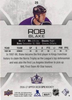 2016-17 SPx #20 Rob Blake Back
