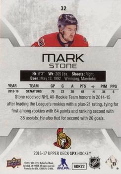 2016-17 SPx #32 Mark Stone Back