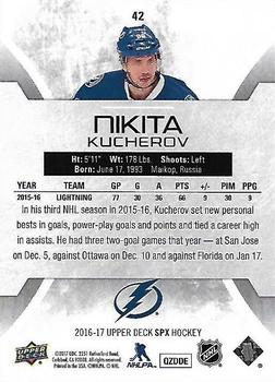 2016-17 SPx #42 Nikita Kucherov Back