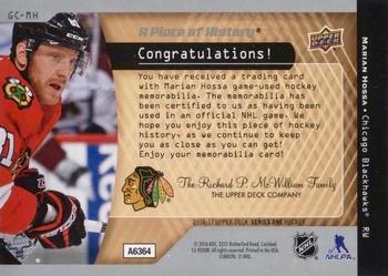 2016-17 Upper Deck - A Piece of History 500 Goal Club #GC-MH Marian Hossa Back