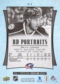 2016-17 Upper Deck - UD Portraits #P-1 Seth Jones Back