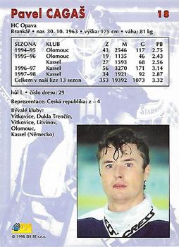 1998-99 DS Extraliga #18 Pavel Cagas Back