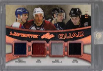 2016-17 Leaf Ultimate - Quad Memorabilia #UQ-03 Dale Hawerchuk / Joe Sakic / Luc Robitaille / Adam Oates Front