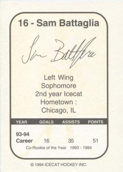 1994-95 Arizona Icecats (ACHA) #NNO Sam Battaglia Back