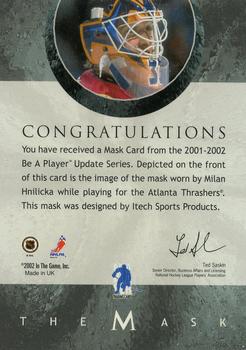 2015-16 In The Game Final Vault - 2001-02 Between The Pipes -The Mask  (Green Vault Stamp) #NNO Milan Hnilicka Back