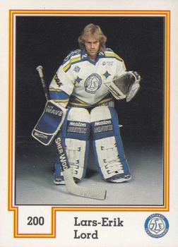 1990-91 Semic Elitserien (Swedish) Stickers #200 Lars-Erik Lord Front