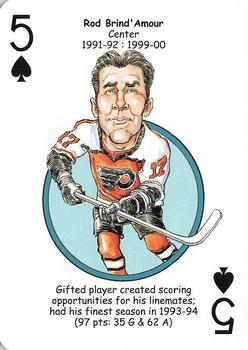 2010 Hero Decks Philadelphia Flyers Hockey Heroes Playing Cards #5♠ Rod Brind'Amour Front