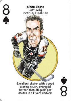 2010 Hero Decks Philadelphia Flyers Hockey Heroes Playing Cards #8♠ Simon Gagne Front