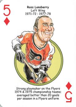2010 Hero Decks Philadelphia Flyers Hockey Heroes Playing Cards #5♦ Ross Lonsberry Front