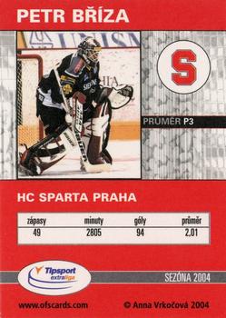 2004-05 Czech OFS - Goals Against Leaders #3 Petr Briza Back