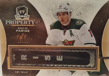 2015-16 Upper Deck The Cup - Property Of... Stick Nameplate #PO-ZP Zach Parise Front