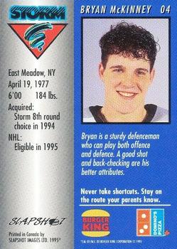 1994-95 Slapshot Guelph Storm (OHL) #4 Bryan McKinney Back
