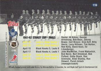 2002-03 Toronto Maple Leafs Platinum Collection #116 1962 Back