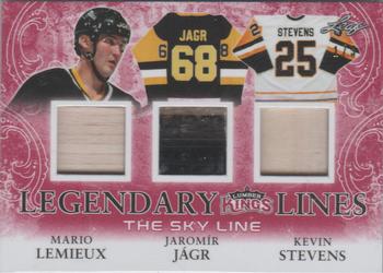 2016 Leaf Lumber Kings - Legendary Lines Red #LL-05 Mario Lemieux / Jaromír Jágr / Kevin Stevens Front