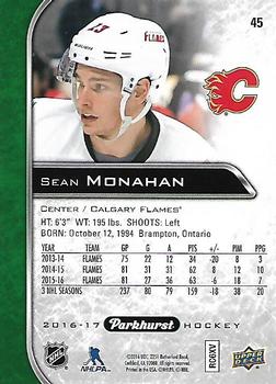 2016-17 Parkhurst #45 Sean Monahan Back